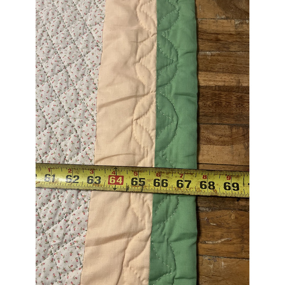 Vintage Quilted Bedspread Cotton Kids Butterfly Reversible Hand Stitched - Picture 12 of 12